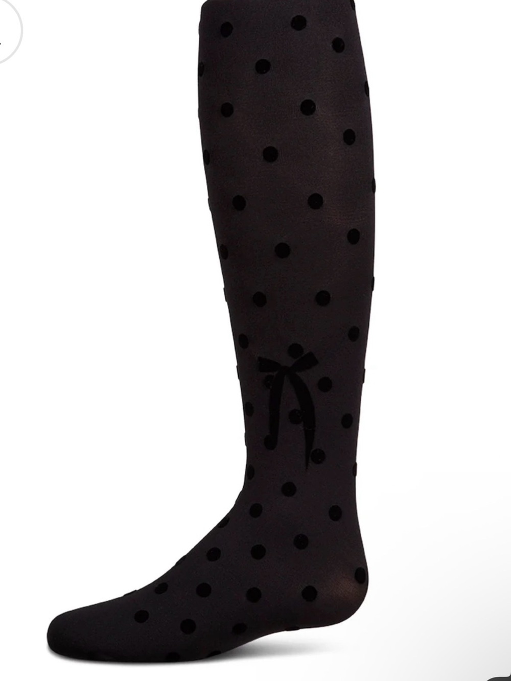 Girls Black Polka Dot Tights, size 12-14